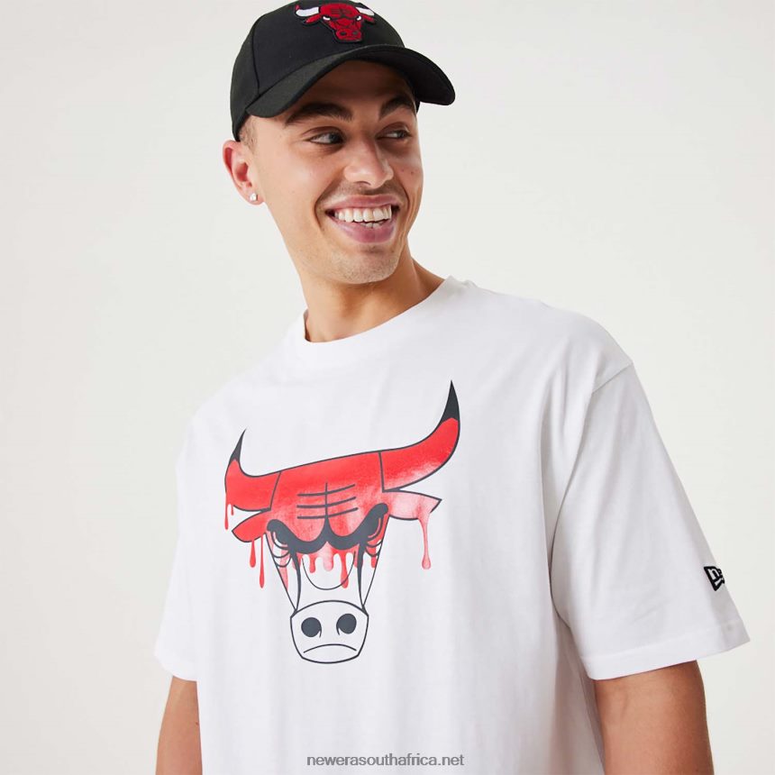 Chicago NBA Drip Logo Bulls White T-Shirt New Era TRBRBN2972