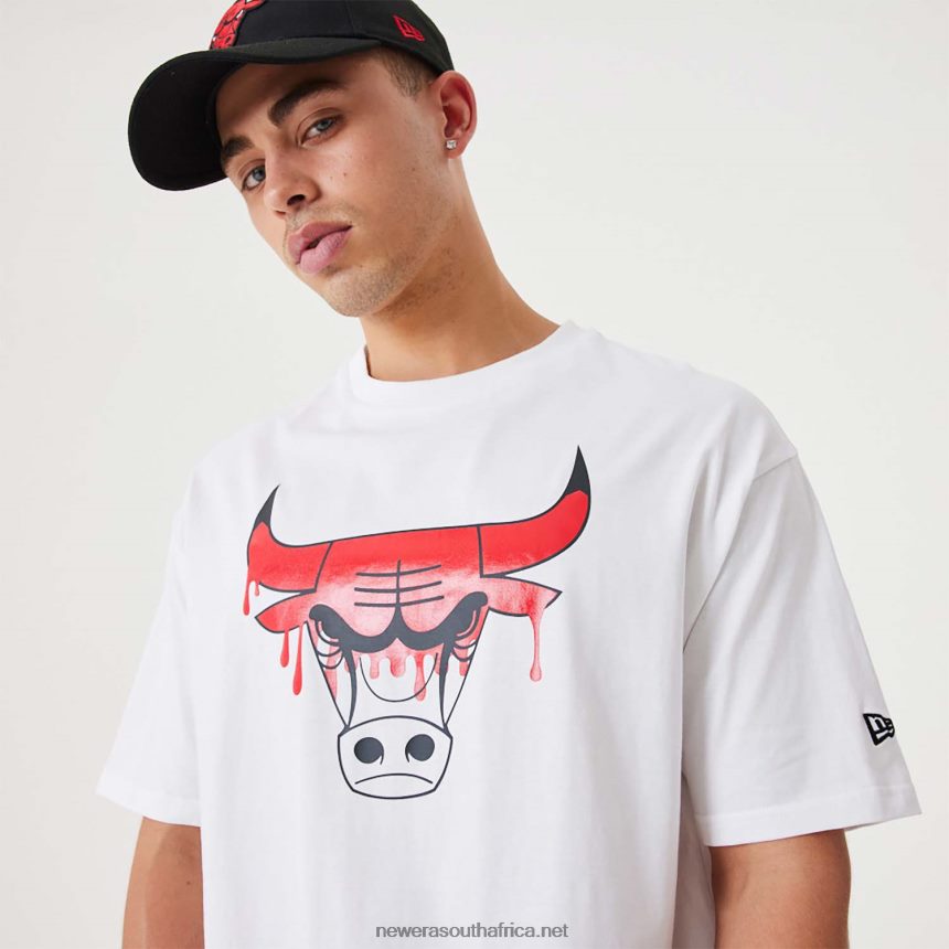 Chicago NBA Drip Logo Bulls White T-Shirt New Era TRBRBN2972
