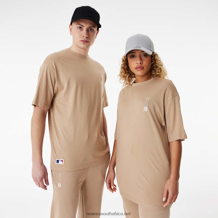 Detroit Tigers MLB Stacked Logo Brown Oversized T-Shirt New Era TRBRBN2840