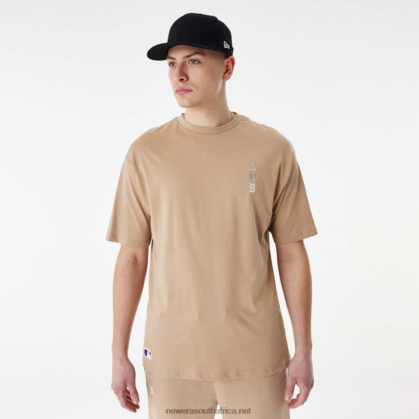 Detroit Tigers MLB Stacked Logo Brown Oversized T-Shirt New Era TRBRBN2840