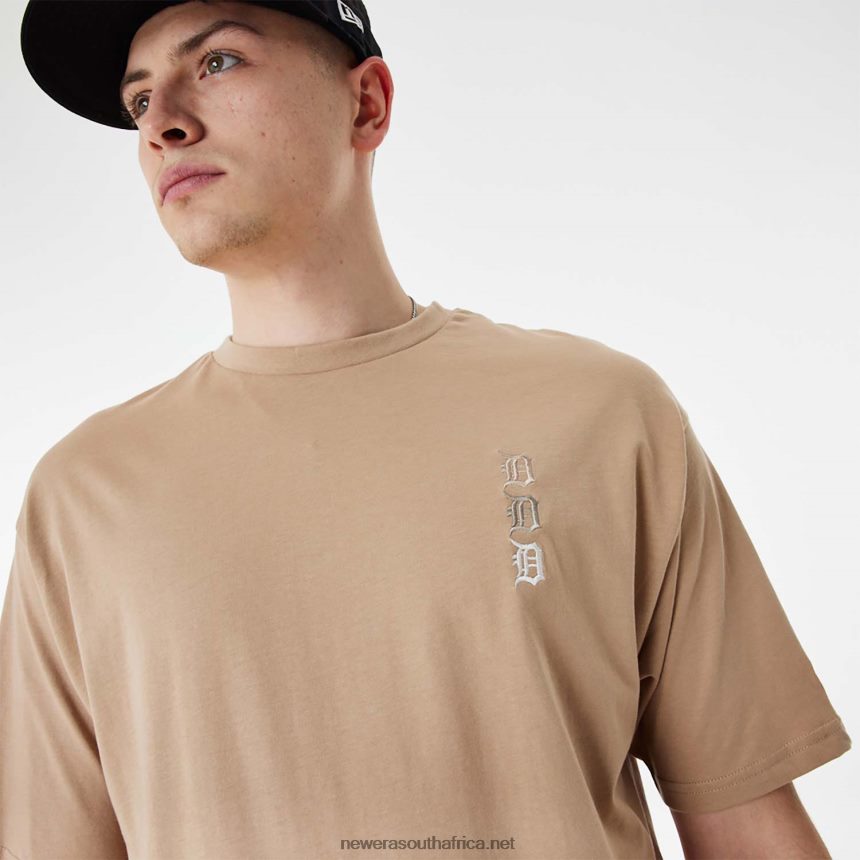 Detroit Tigers MLB Stacked Logo Brown Oversized T-Shirt New Era TRBRBN2840