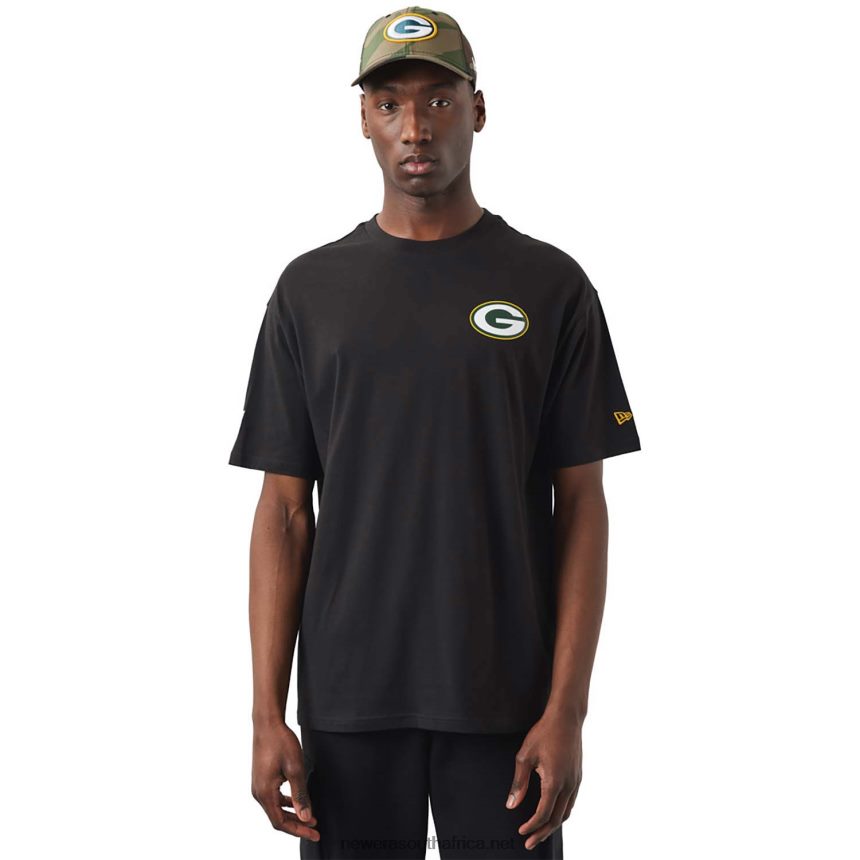 Green Bay Packers NFL Foil Black T-Shirt New Era TRBRBN2977