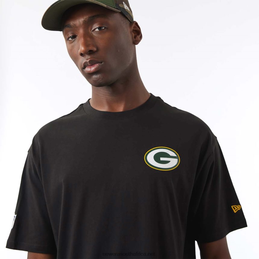 Green Bay Packers NFL Foil Black T-Shirt New Era TRBRBN2977