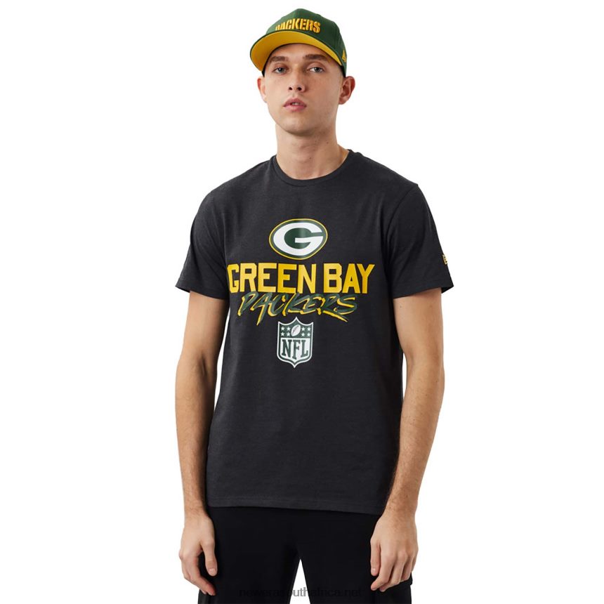 Green Bay Packers NFL Script Dark Grey T-Shirt New Era TRBRBN3103