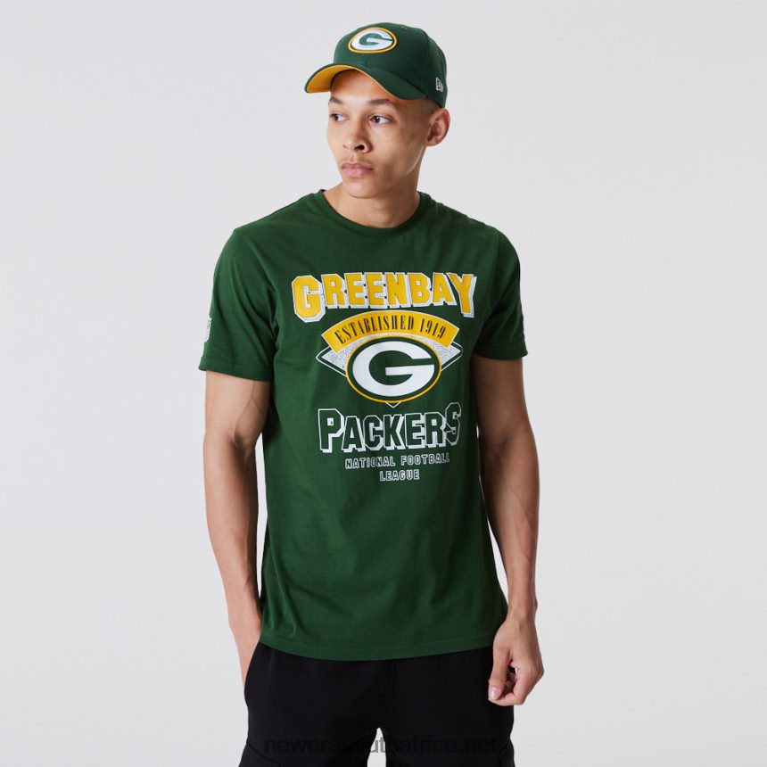 Green Bay Packers NFL Team Wordmark Dark Green T-Shirt New Era TRBRBN3015