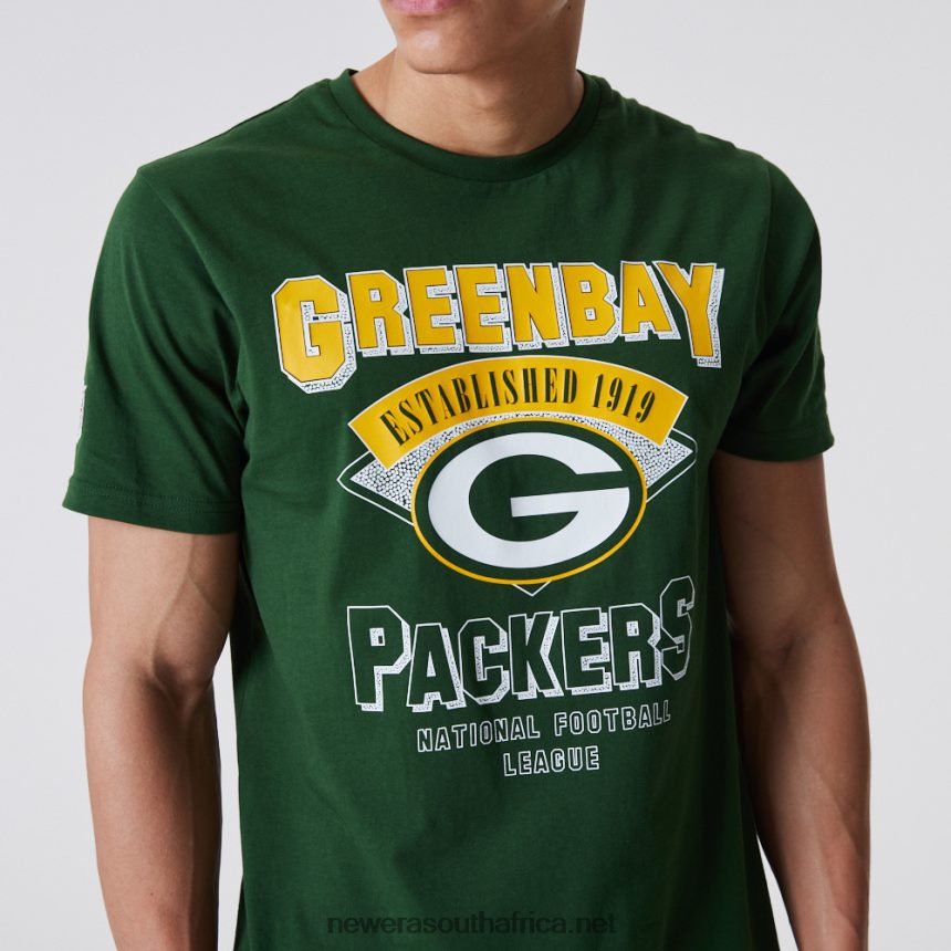 Green Bay Packers NFL Team Wordmark Dark Green T-Shirt New Era TRBRBN3015