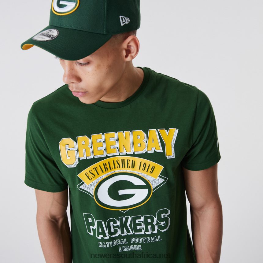 Green Bay Packers NFL Team Wordmark Dark Green T-Shirt New Era TRBRBN3015