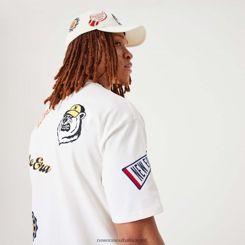 Heritage Badge Open White Oversized T-Shirt New Era TRBRBN3095
