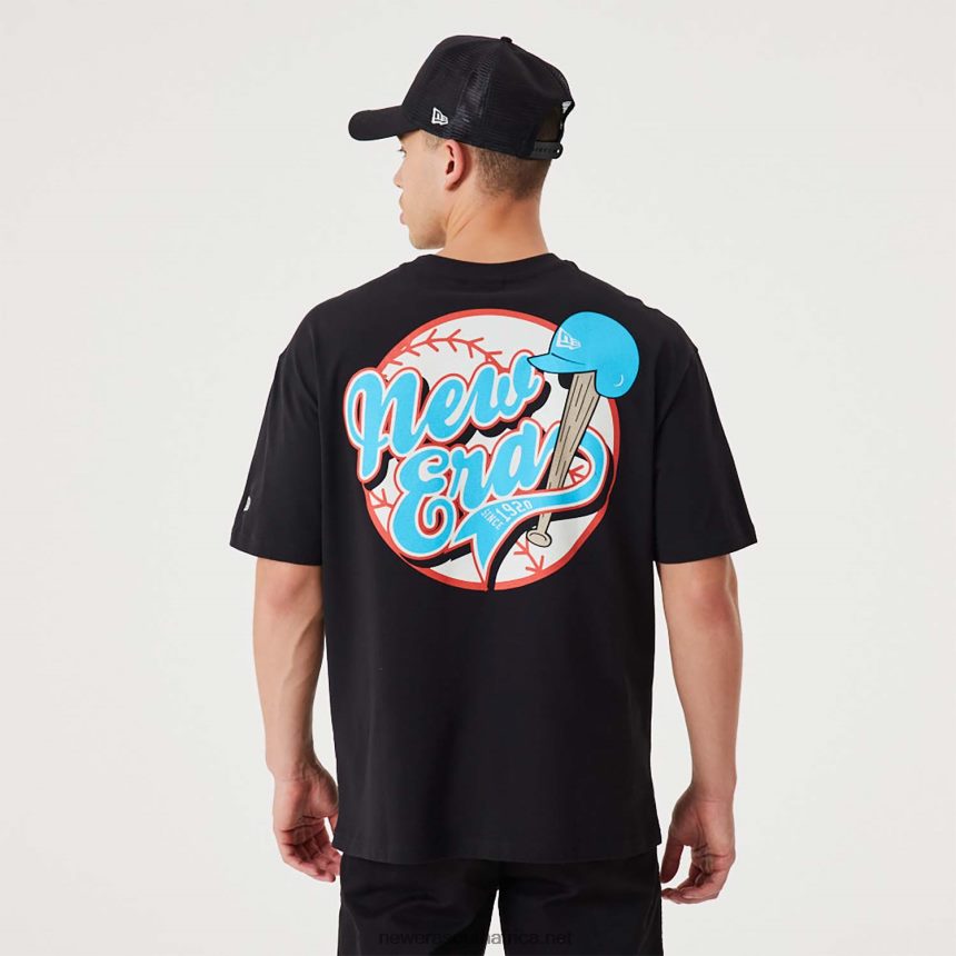 Heritage Baseball Graphic Black Oversized T-Shirt New Era TRBRBN2886
