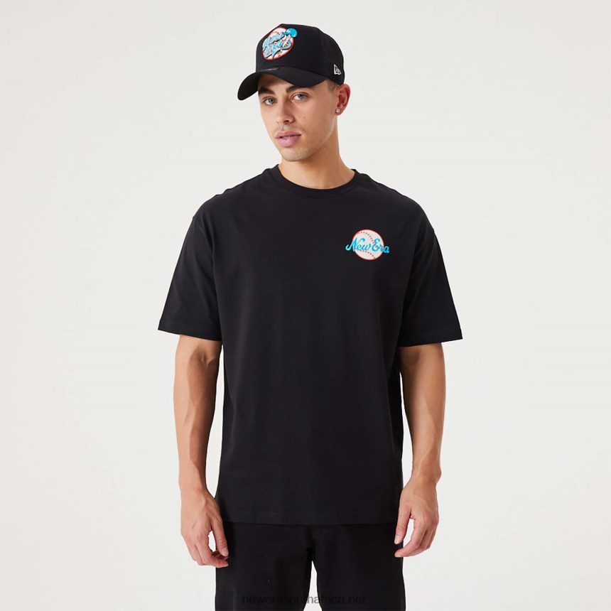 Heritage Baseball Graphic Black Oversized T-Shirt New Era TRBRBN2886