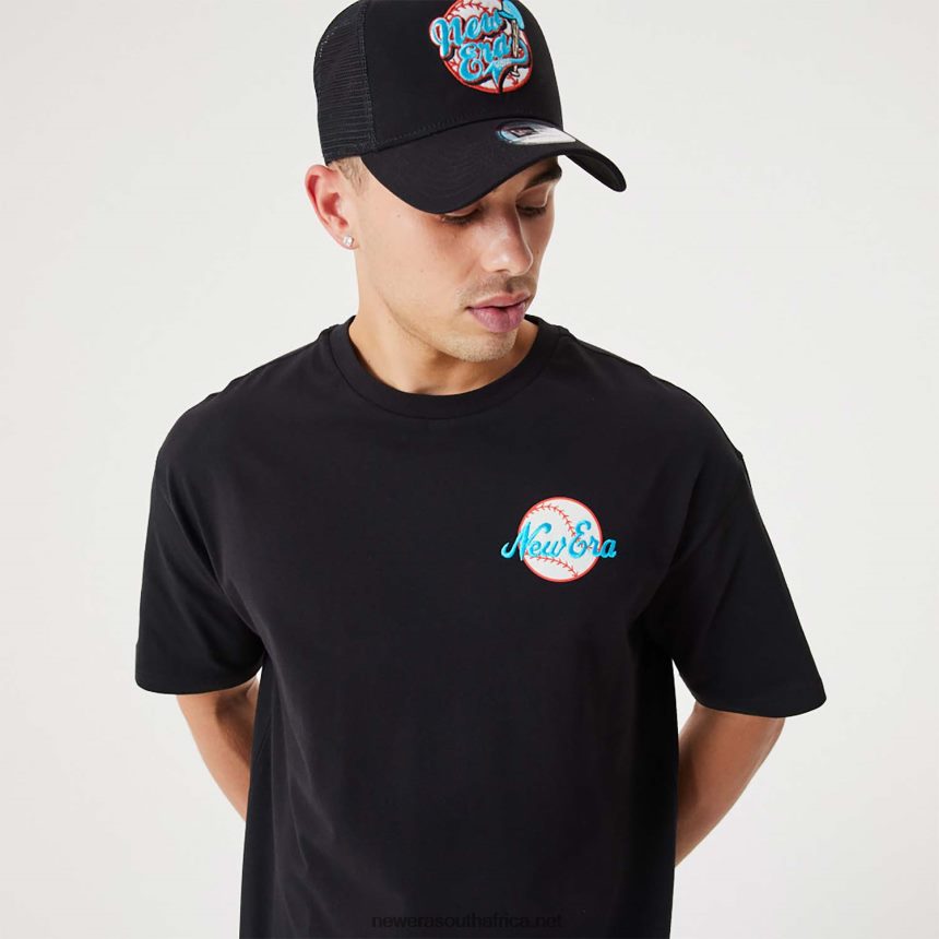 Heritage Baseball Graphic Black Oversized T-Shirt New Era TRBRBN2886