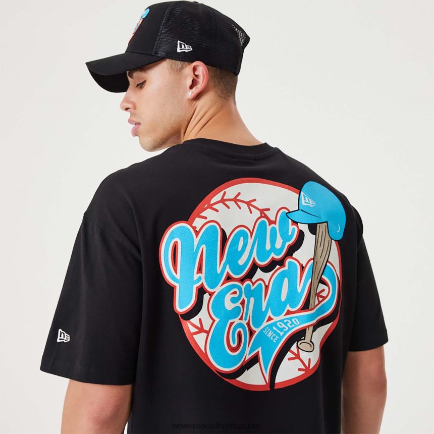 Heritage Baseball Graphic Black Oversized T-Shirt New Era TRBRBN2886
