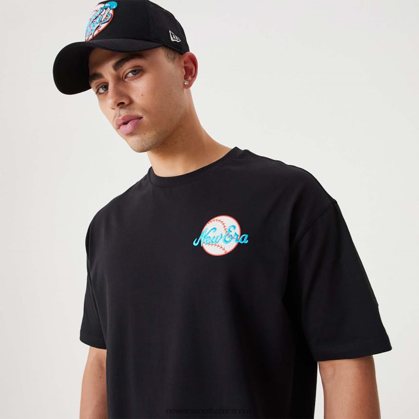 Heritage Baseball Graphic Black Oversized T-Shirt New Era TRBRBN2886