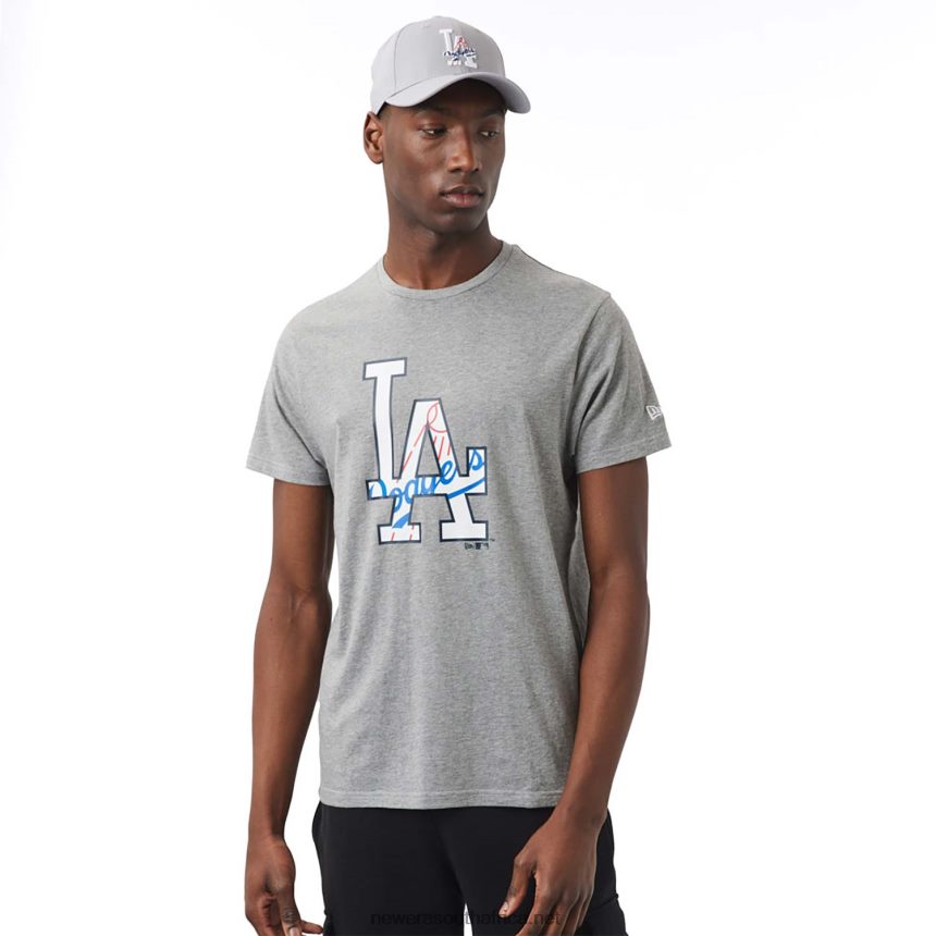 LA Dodgers Double Logo Grey T-Shirt New Era TRBRBN2963