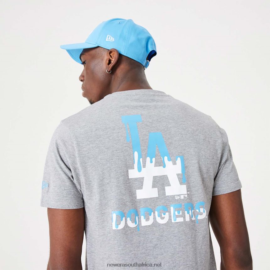 LA Dodgers MLB Drip Logo Medium Grey T-Shirt New Era TRBRBN3136