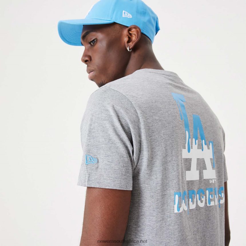 LA Dodgers MLB Drip Logo Medium Grey T-Shirt New Era TRBRBN3136