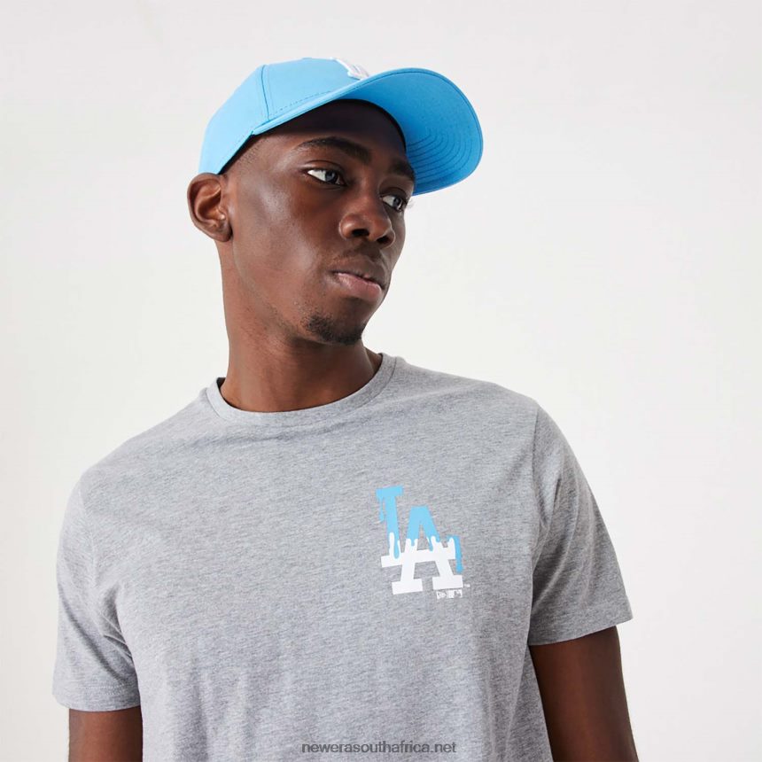 LA Dodgers MLB Drip Logo Medium Grey T-Shirt New Era TRBRBN3136