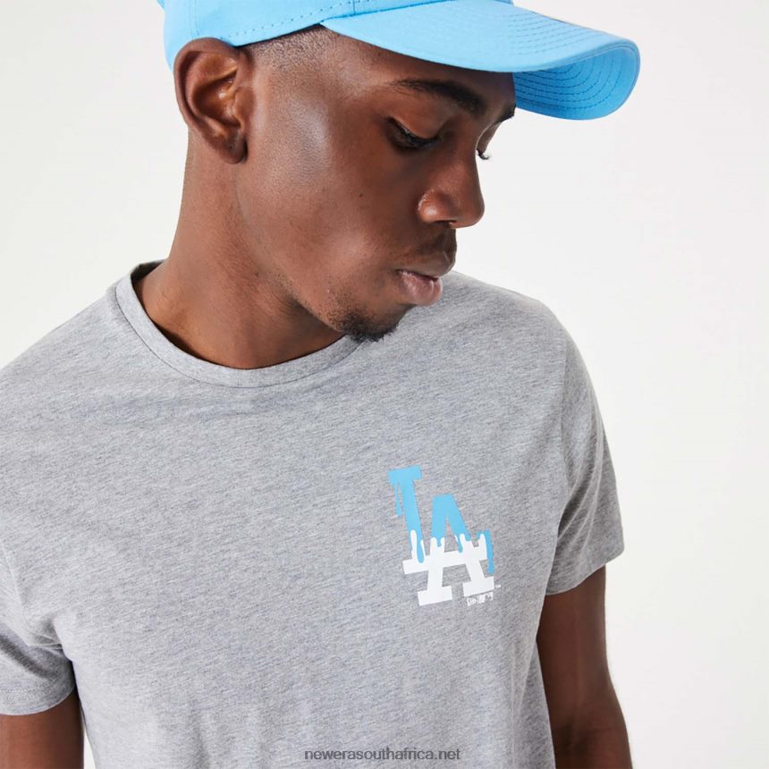 LA Dodgers MLB Drip Logo Medium Grey T-Shirt New Era TRBRBN3136