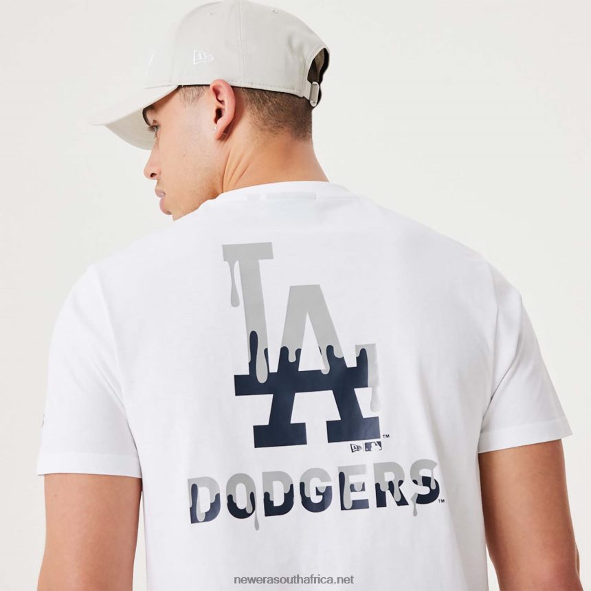 LA Dodgers MLB Drip Logo White T-Shirt New Era TRBRBN3150