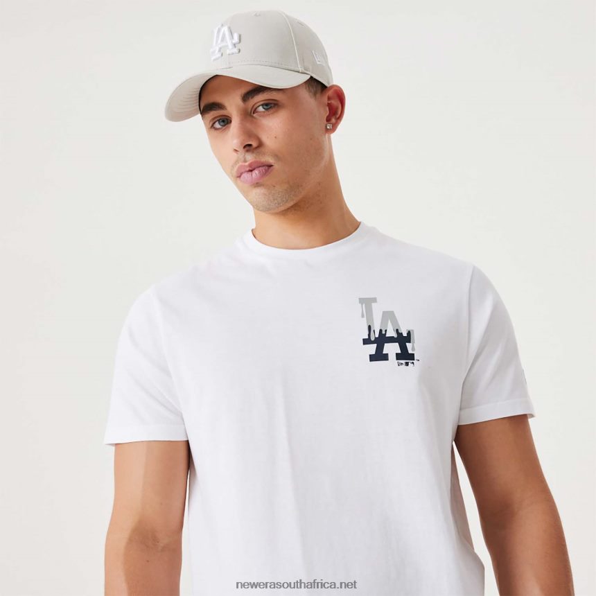 LA Dodgers MLB Drip Logo White T-Shirt New Era TRBRBN3150