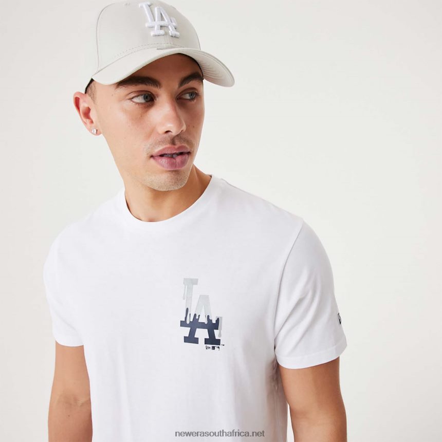 LA Dodgers MLB Drip Logo White T-Shirt New Era TRBRBN3150
