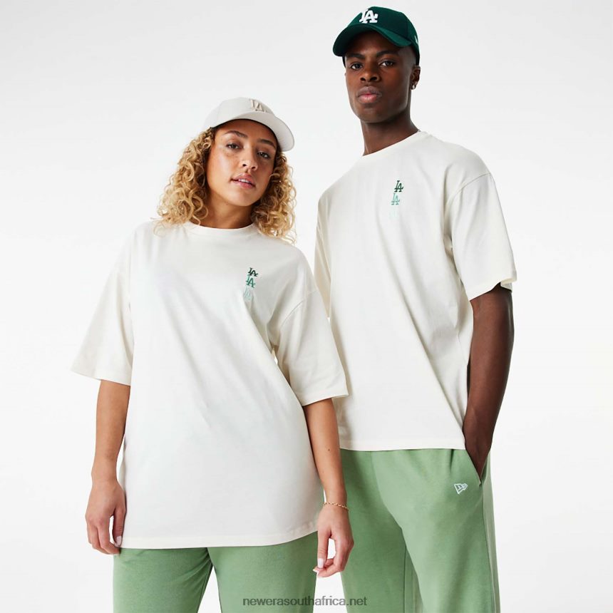 LA Dodgers MLB Stacked Logo White Oversized T-Shirt New Era TRBRBN2885