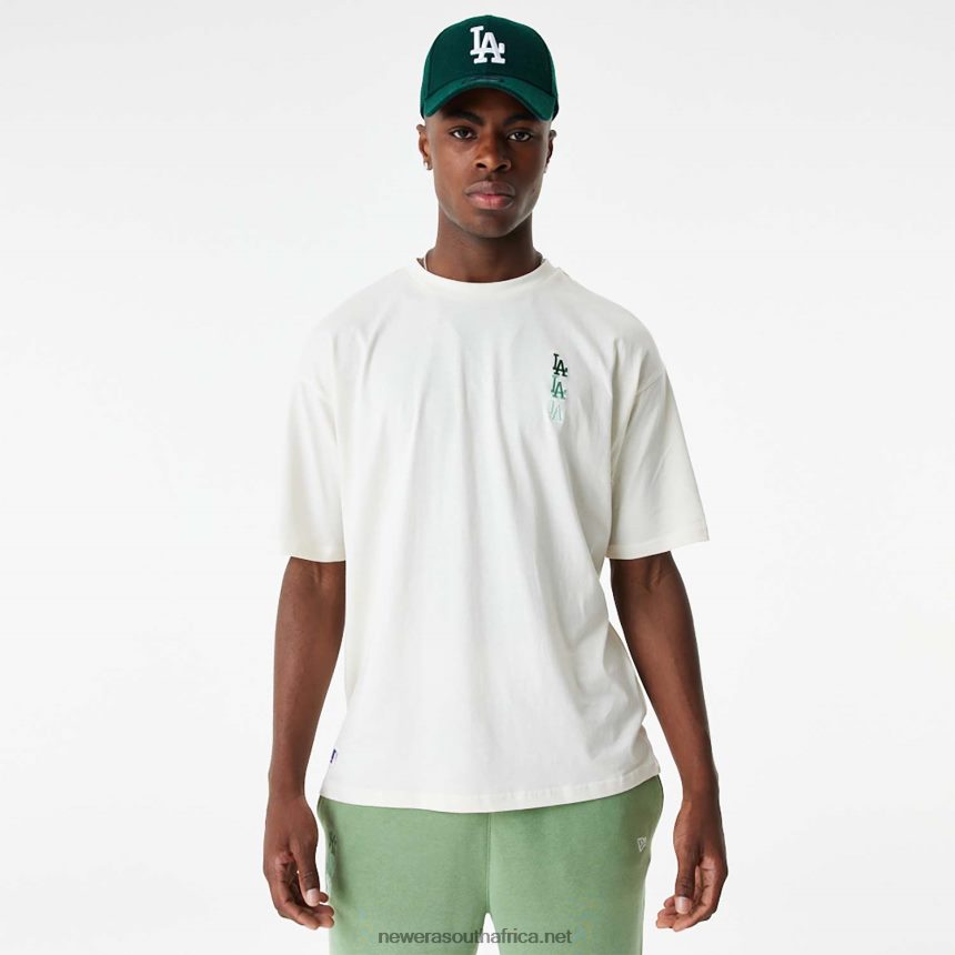 LA Dodgers MLB Stacked Logo White Oversized T-Shirt New Era TRBRBN2885