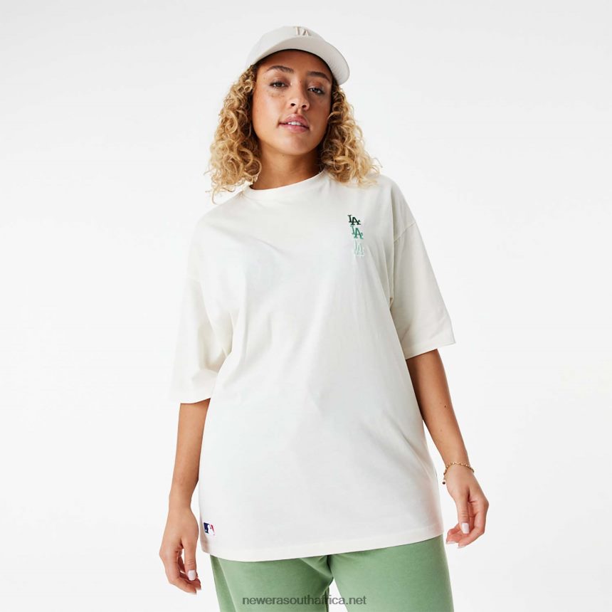 LA Dodgers MLB Stacked Logo White Oversized T-Shirt New Era TRBRBN2885
