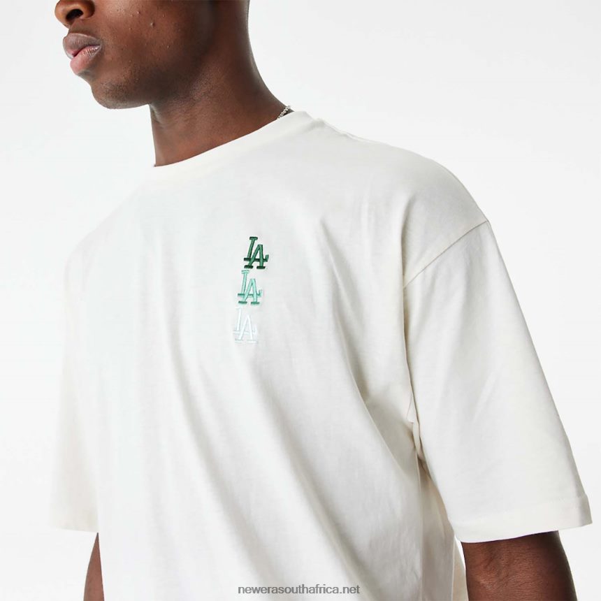 LA Dodgers MLB Stacked Logo White Oversized T-Shirt New Era TRBRBN2885