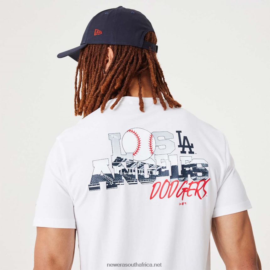 LA Dodgers MLB Team Logo Graphic White T-Shirt New Era TRBRBN3170