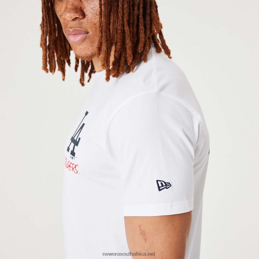 LA Dodgers MLB Team Logo Graphic White T-Shirt New Era TRBRBN3170