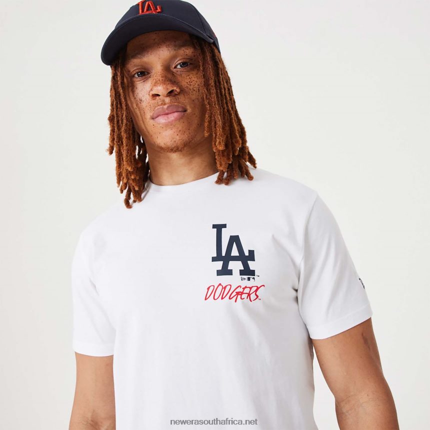 LA Dodgers MLB Team Logo Graphic White T-Shirt New Era TRBRBN3170