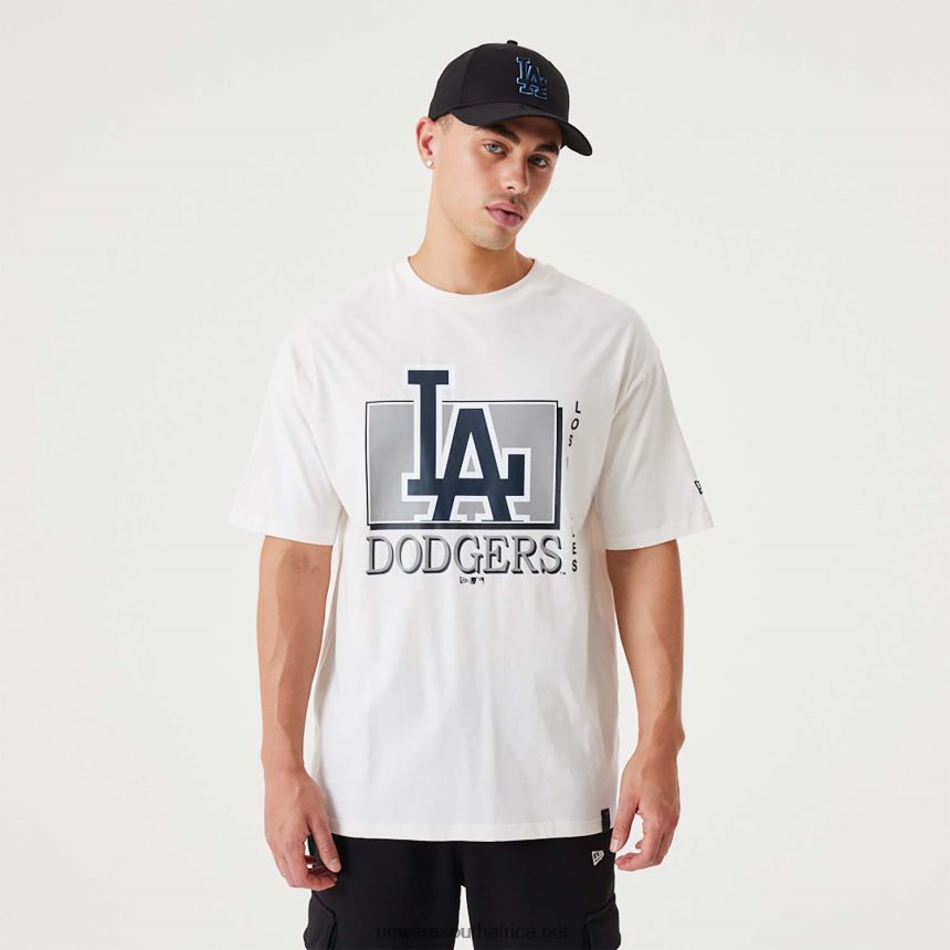 LA Dodgers MLB Team Wordmark White Oversized T-Shirt New Era TRBRBN3178