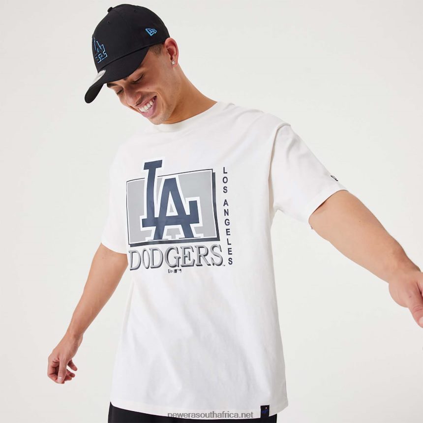 LA Dodgers MLB Team Wordmark White Oversized T-Shirt New Era TRBRBN3178