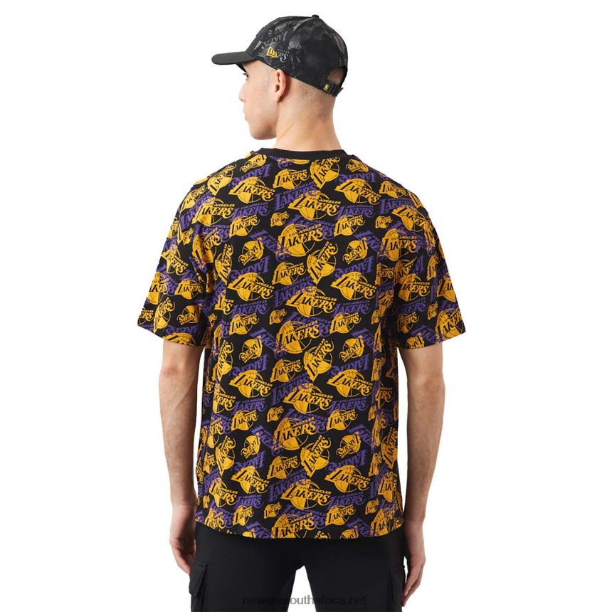 LA Lakers Logo Print Black Oversized T-Shirt New Era TRBRBN3045