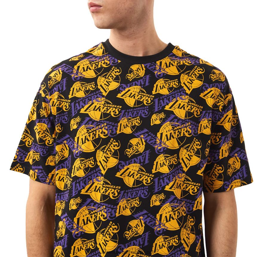 LA Lakers Logo Print Black Oversized T-Shirt New Era TRBRBN3045