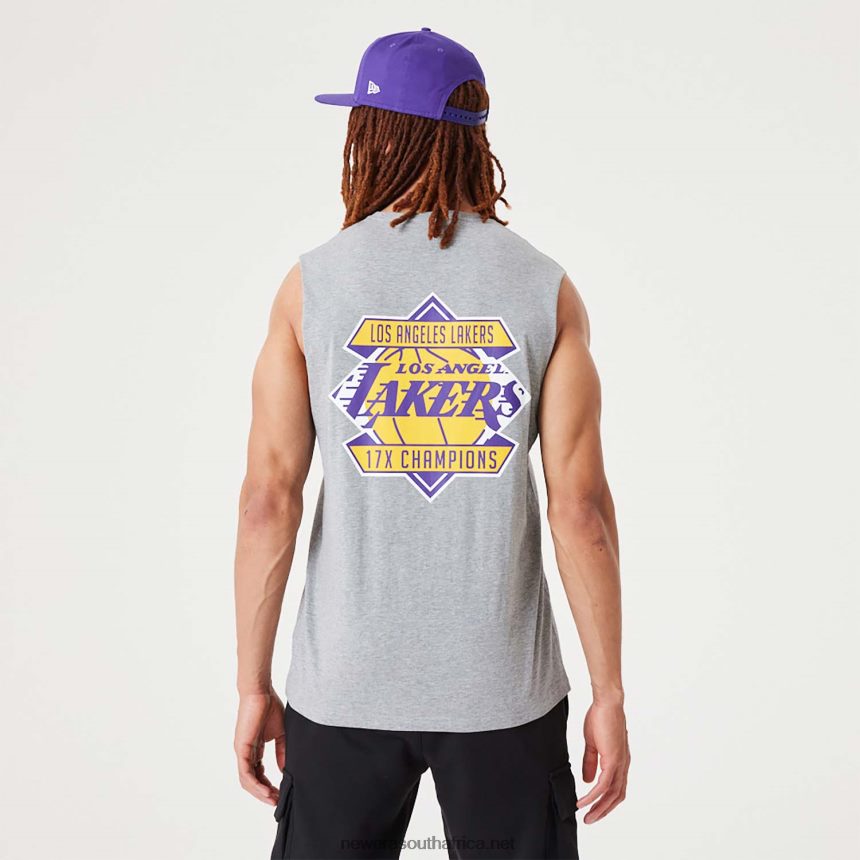 LA Lakers NBA Championship Grey Tank Top New Era TRBRBN3134