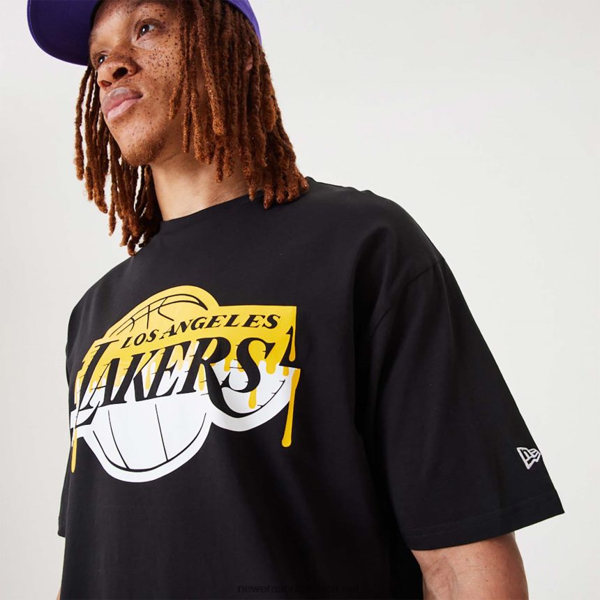 LA Lakers NBA Drip Logo Black T-Shirt New Era TRBRBN3164