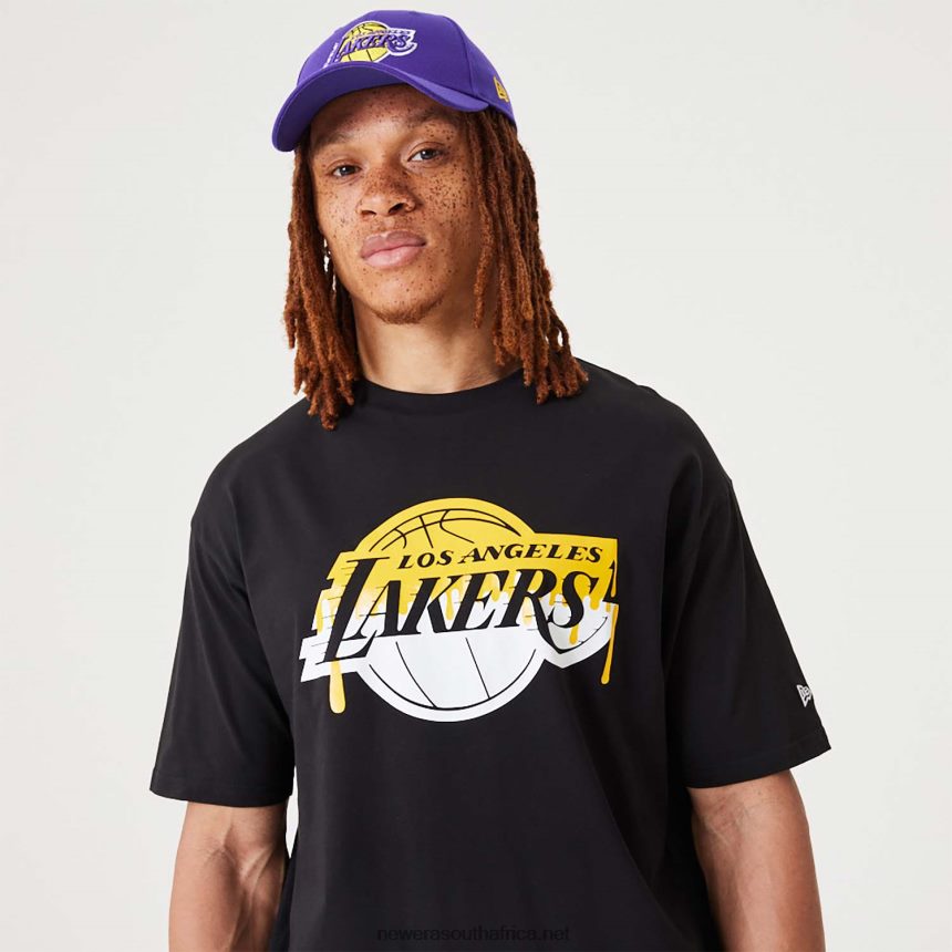 LA Lakers NBA Drip Logo Black T-Shirt New Era TRBRBN3164
