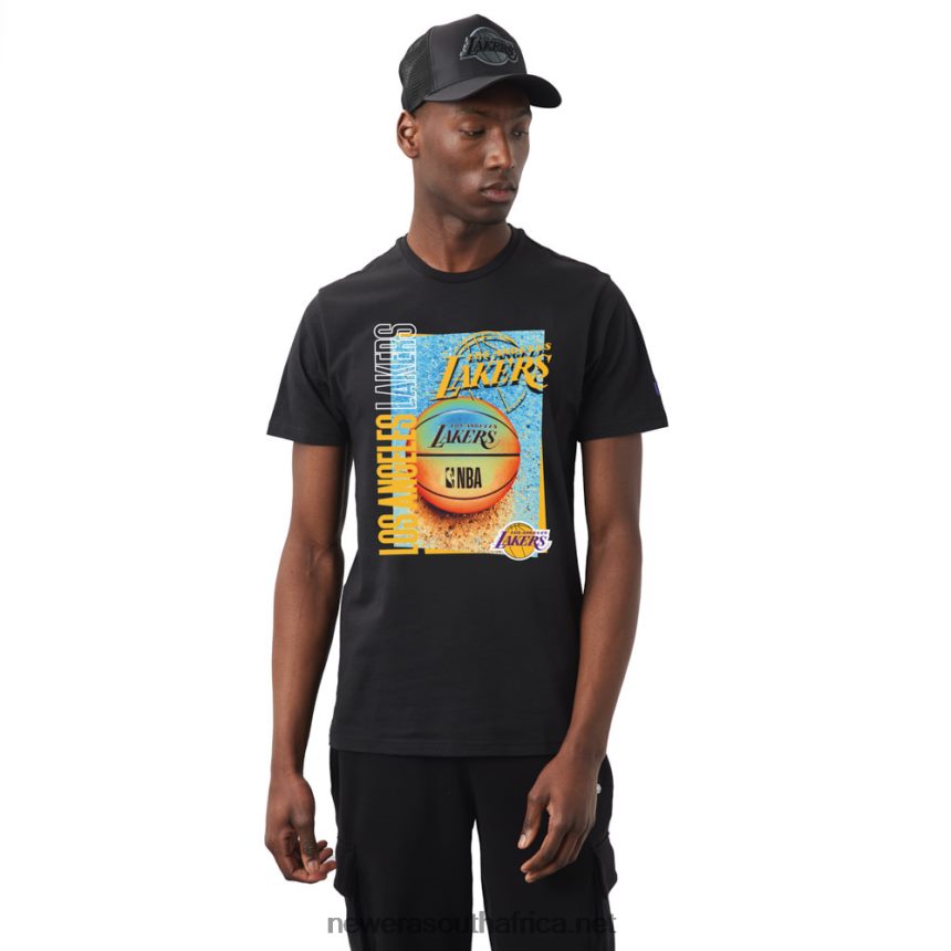 LA Lakers NBA Hoop Graphic Black T-Shirt New Era TRBRBN3168