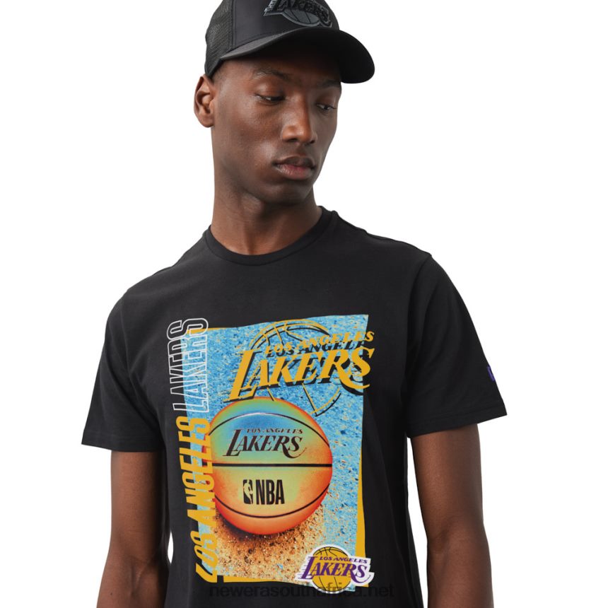LA Lakers NBA Hoop Graphic Black T-Shirt New Era TRBRBN3168
