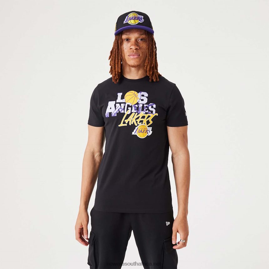 LA Lakers NBA Infill Graphic Black T-Shirt New Era TRBRBN3148