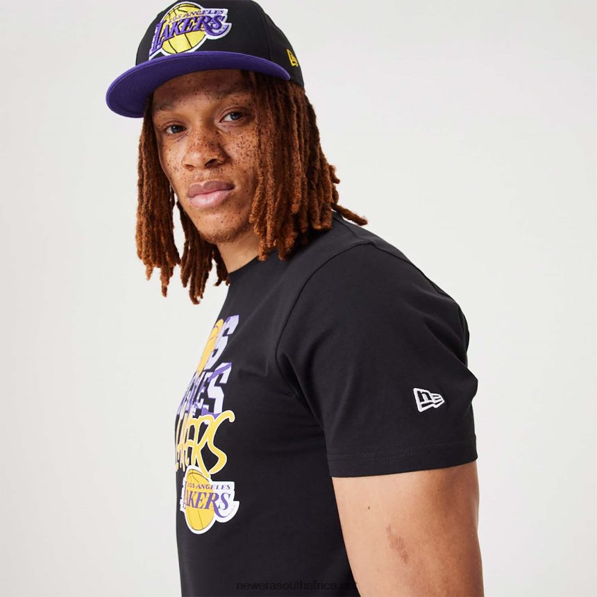 LA Lakers NBA Infill Graphic Black T-Shirt New Era TRBRBN3148