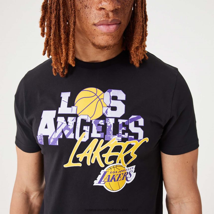 LA Lakers NBA Infill Graphic Black T-Shirt New Era TRBRBN3148