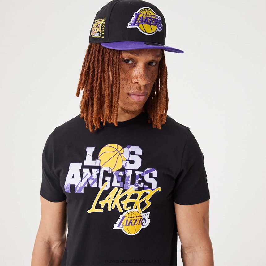 LA Lakers NBA Infill Graphic Black T-Shirt New Era TRBRBN3148