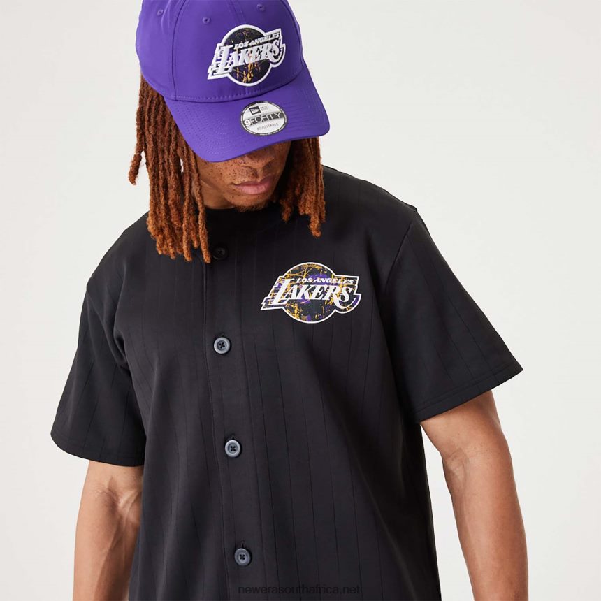 LA Lakers NBA Infill Team Logo Black Jersey New Era TRBRBN3025