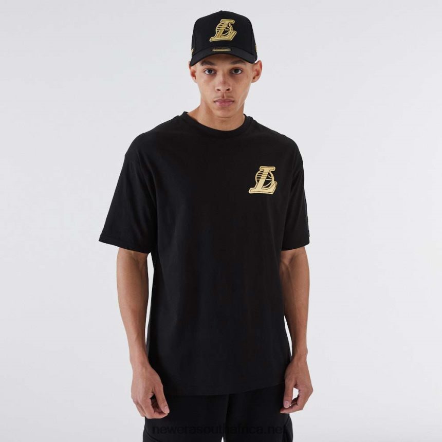 LA Lakers NBA Metallic Black T-Shirt New Era TRBRBN2919