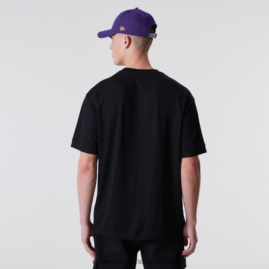LA Lakers NBA Outline Mesh Black T-Shirt New Era TRBRBN2946