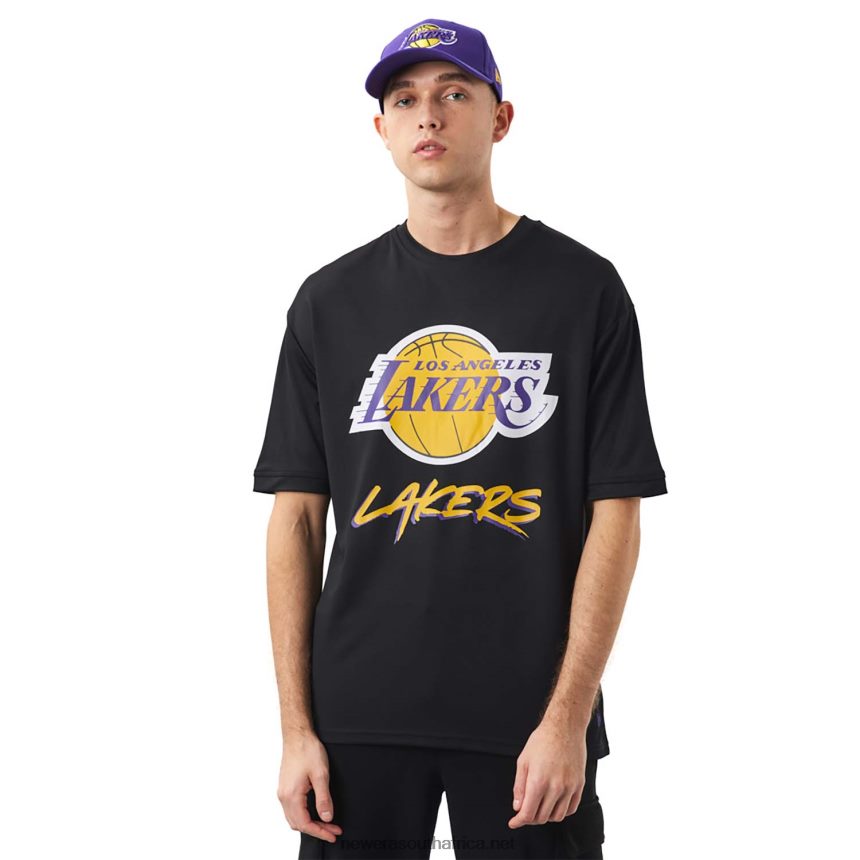 LA Lakers NBA Script Black T-Shirt New Era TRBRBN3100