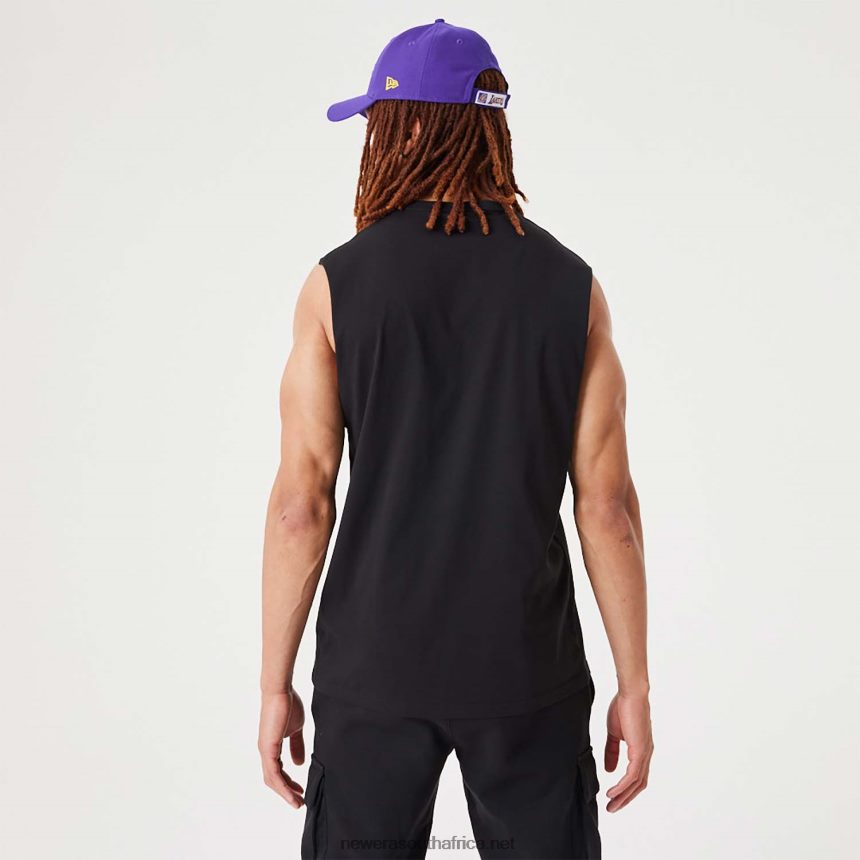 LA Lakers NBA Script Essential Black Tank Top New Era TRBRBN3069